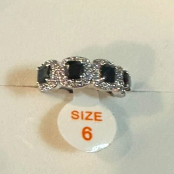 RBP Black Onyx Cubic Zirconia Size 6 Ring - Picture 1 of 6